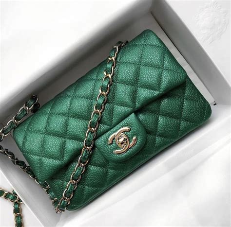 chanel emerald green bag|mint green chanel bag.